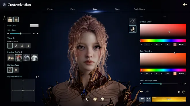 AION 2 character customization screen on PC